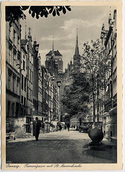 Danzig - Frauengasse mit St. Marienkirche